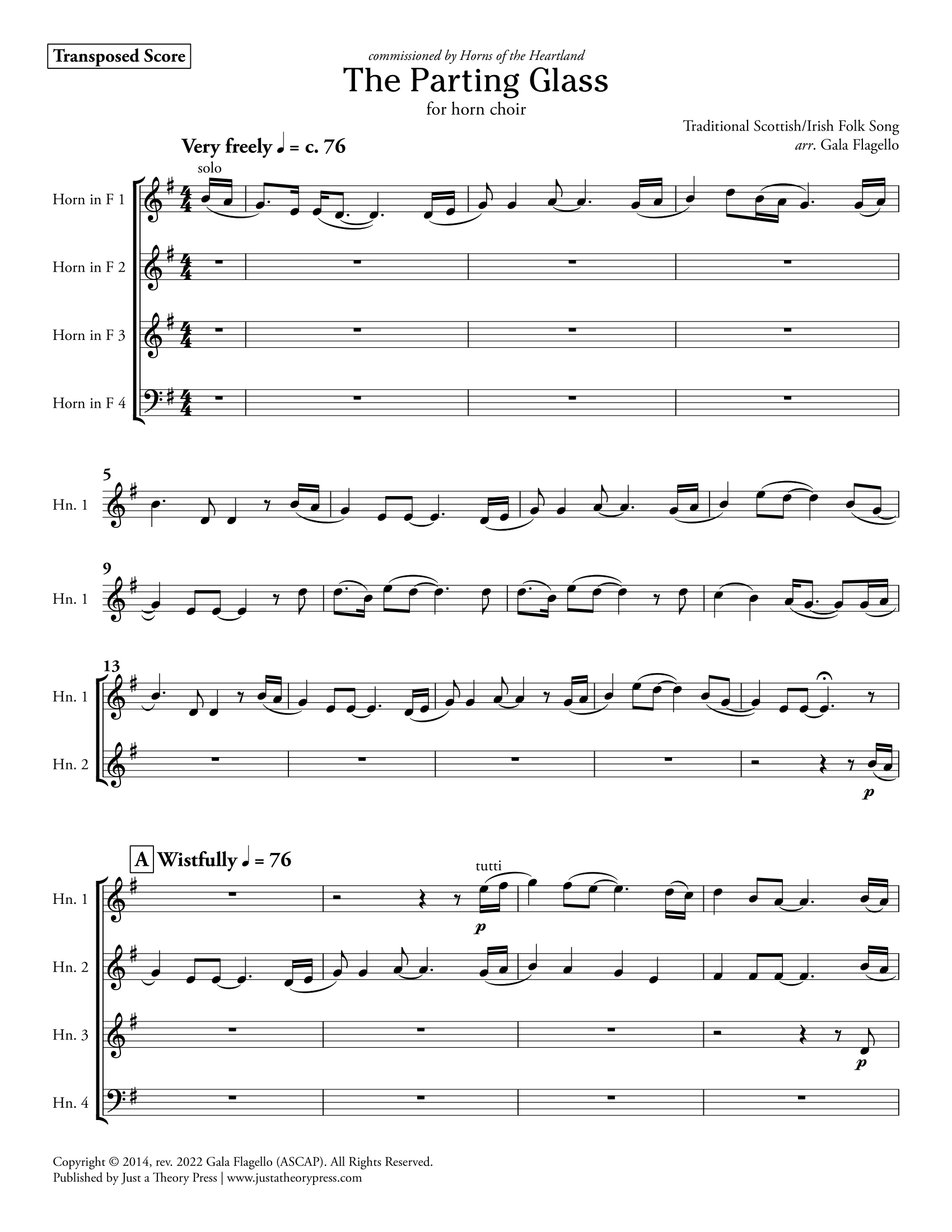 The Parting Glass (Horn Choir)