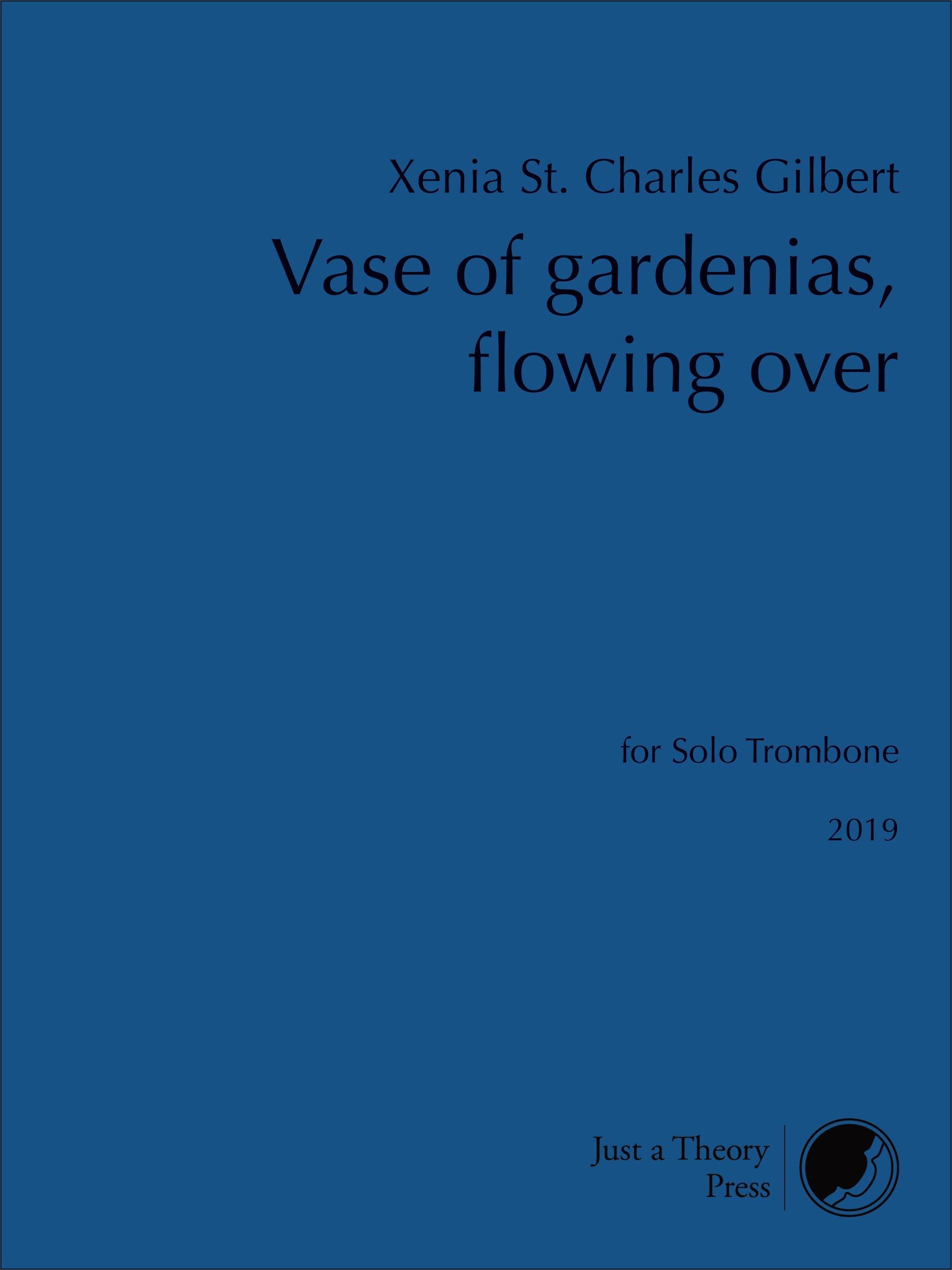 Vase of gardenias, flowing over