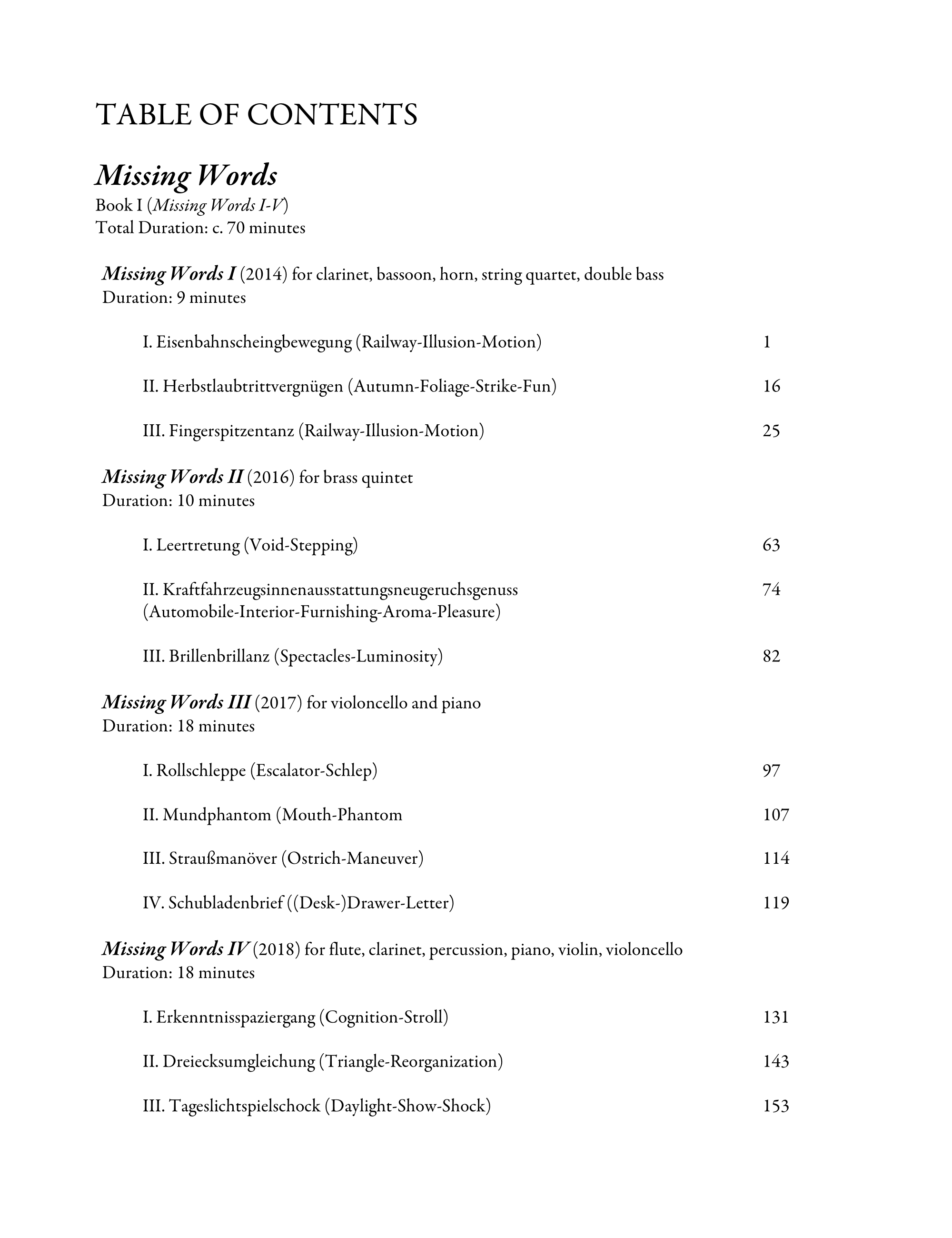 Missing Words: Book I (Collection of Missing Words I-V)