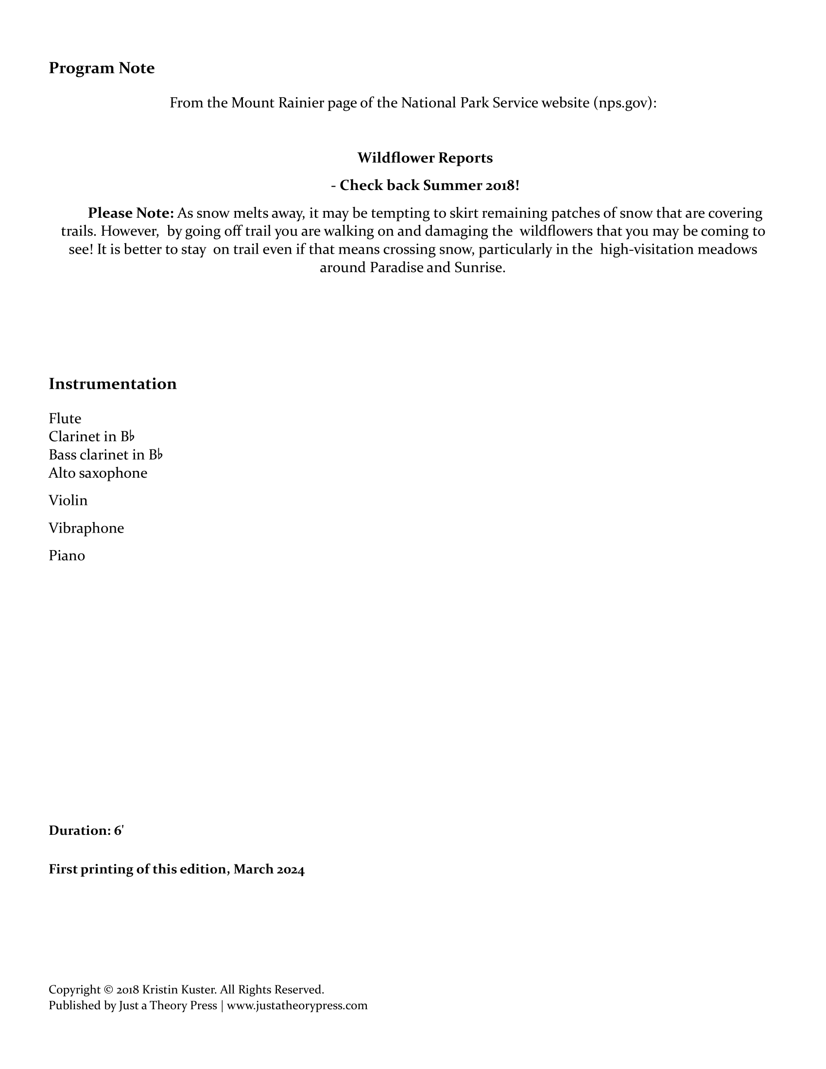 Wildflower Report