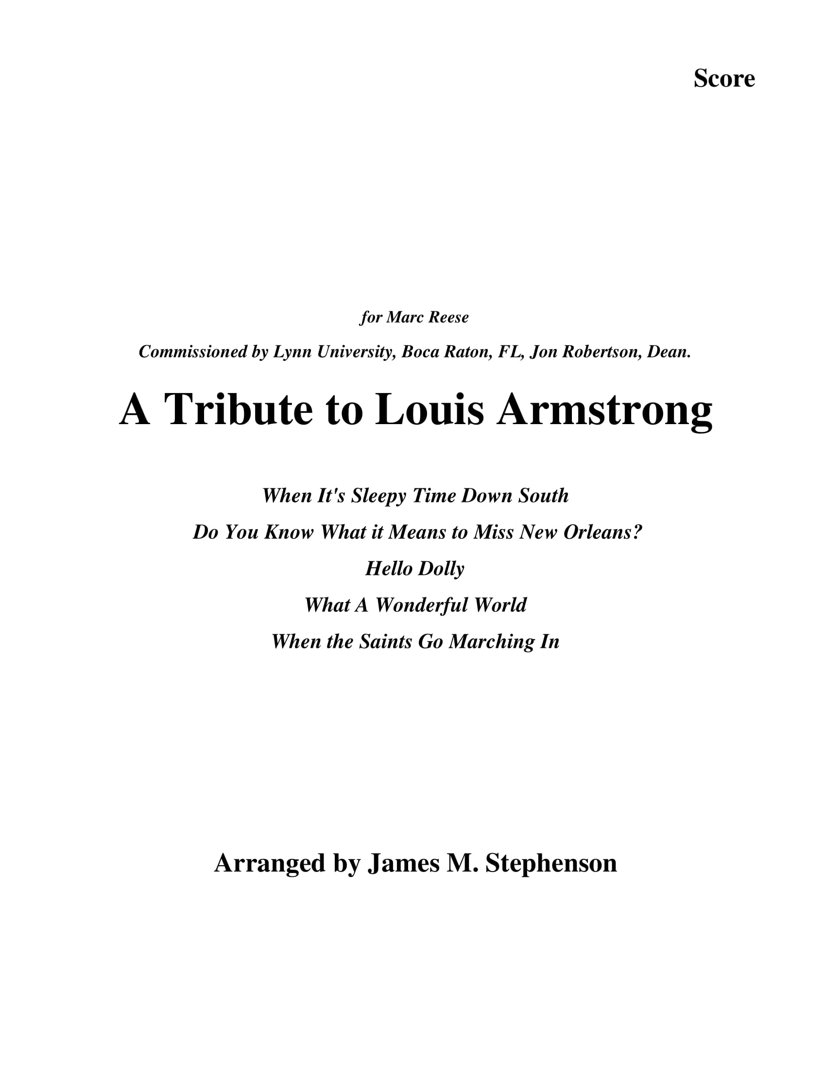 A Tribute to Louis Armstrong
