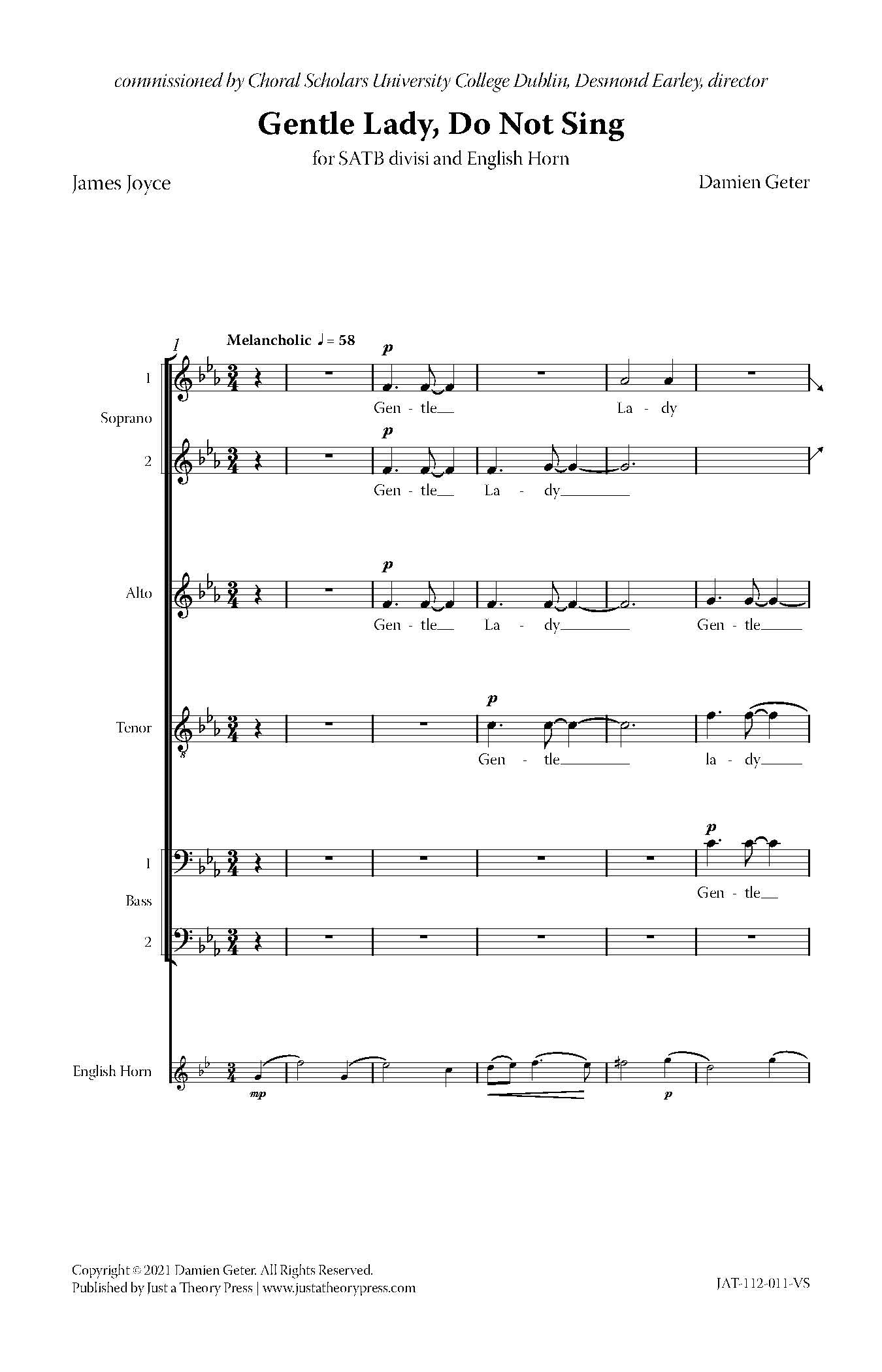 Gentle Lady, Do Not Sing