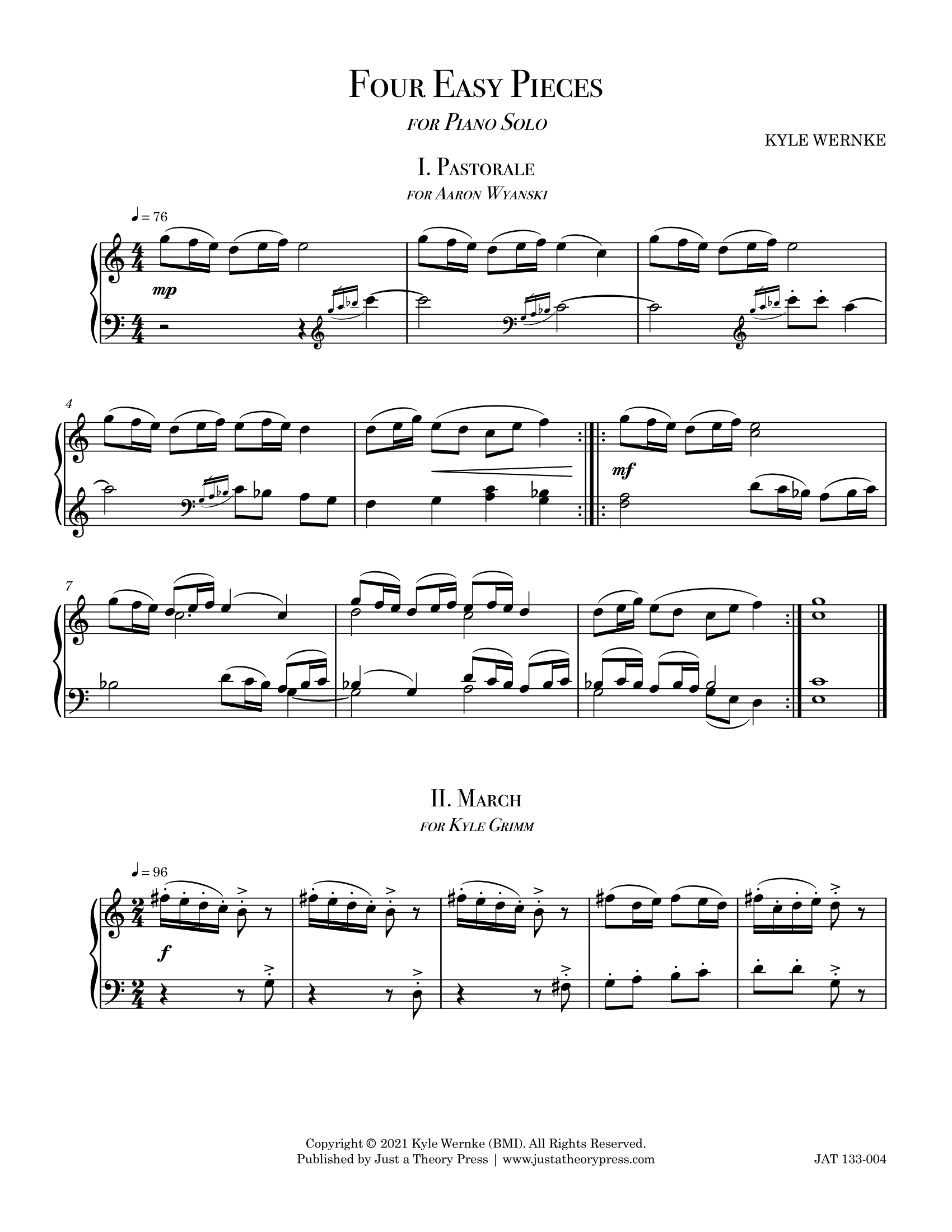 Four Easy Pieces for Piano